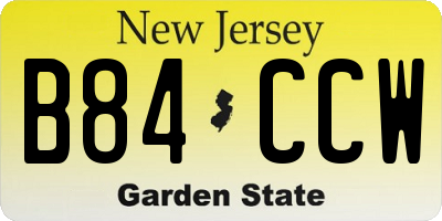 NJ license plate B84CCW