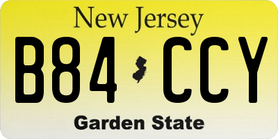 NJ license plate B84CCY