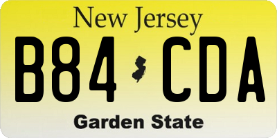 NJ license plate B84CDA