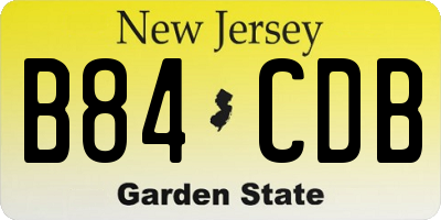NJ license plate B84CDB