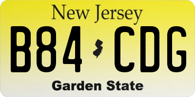 NJ license plate B84CDG