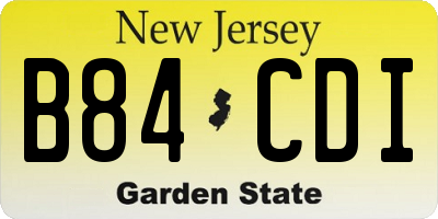 NJ license plate B84CDI