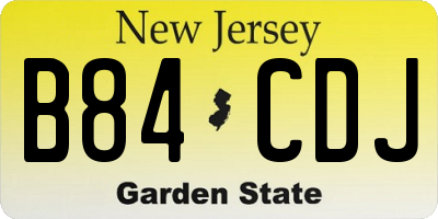 NJ license plate B84CDJ
