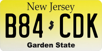 NJ license plate B84CDK