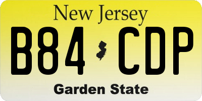 NJ license plate B84CDP