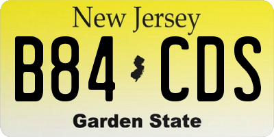 NJ license plate B84CDS
