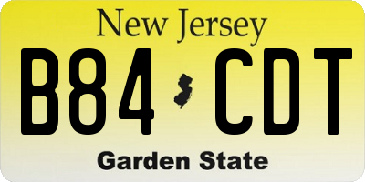 NJ license plate B84CDT