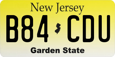 NJ license plate B84CDU