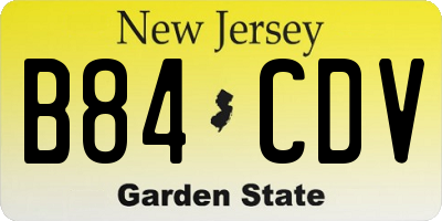 NJ license plate B84CDV