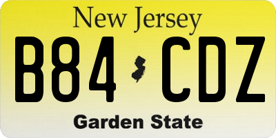 NJ license plate B84CDZ