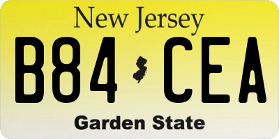 NJ license plate B84CEA