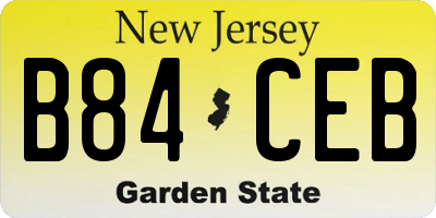 NJ license plate B84CEB