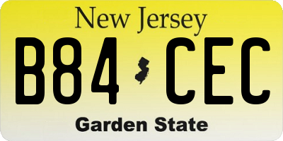 NJ license plate B84CEC