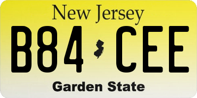NJ license plate B84CEE