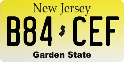 NJ license plate B84CEF
