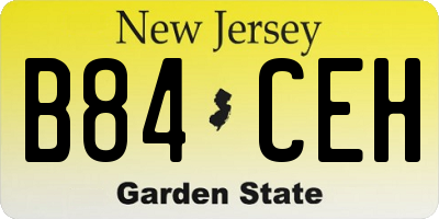 NJ license plate B84CEH
