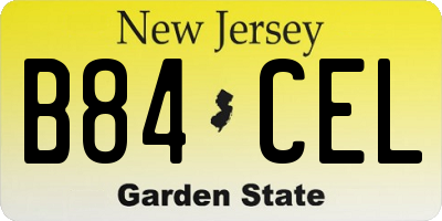 NJ license plate B84CEL