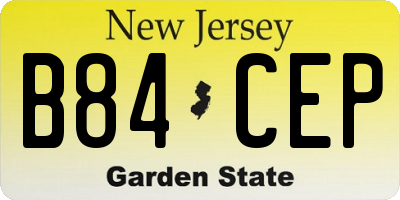 NJ license plate B84CEP