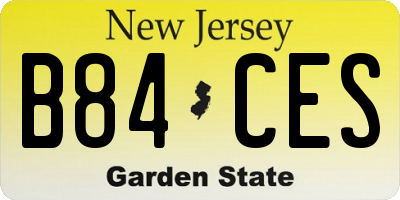 NJ license plate B84CES