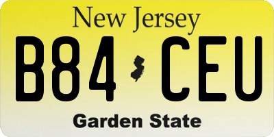 NJ license plate B84CEU