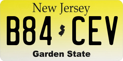 NJ license plate B84CEV