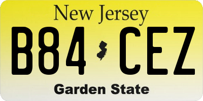 NJ license plate B84CEZ