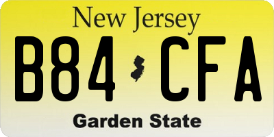 NJ license plate B84CFA