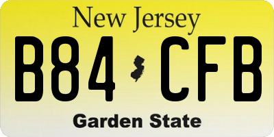 NJ license plate B84CFB