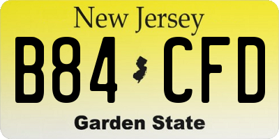 NJ license plate B84CFD