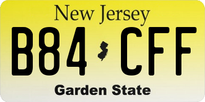 NJ license plate B84CFF