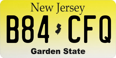 NJ license plate B84CFQ