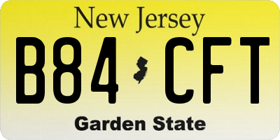 NJ license plate B84CFT