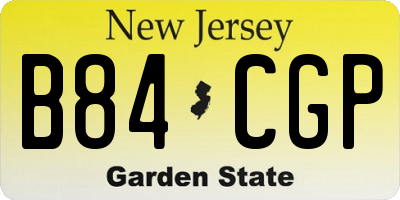 NJ license plate B84CGP