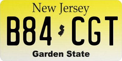 NJ license plate B84CGT