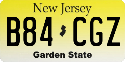 NJ license plate B84CGZ