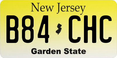 NJ license plate B84CHC