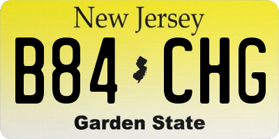 NJ license plate B84CHG