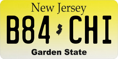 NJ license plate B84CHI