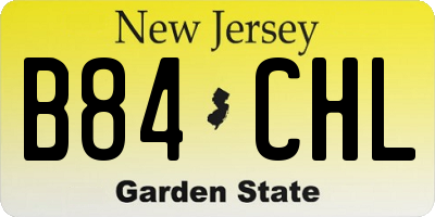 NJ license plate B84CHL