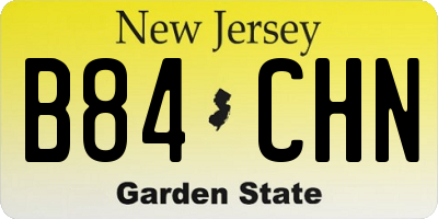 NJ license plate B84CHN