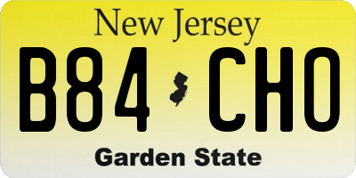 NJ license plate B84CHO