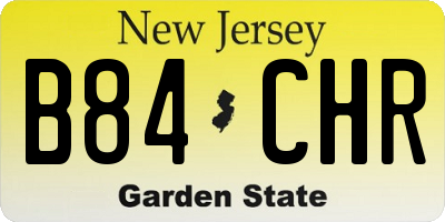 NJ license plate B84CHR