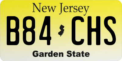 NJ license plate B84CHS