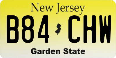 NJ license plate B84CHW
