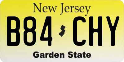 NJ license plate B84CHY