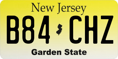 NJ license plate B84CHZ