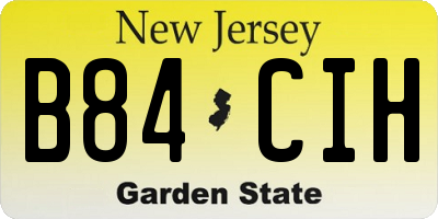 NJ license plate B84CIH