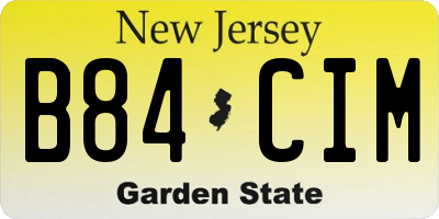 NJ license plate B84CIM