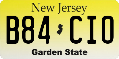 NJ license plate B84CIO