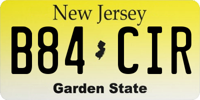 NJ license plate B84CIR